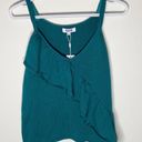 525 America deep teal ruffle front sweater tank size L Green Size L Photo 1