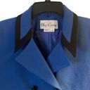 Oleg Cassini NEW Women’s  Blue Black Trim Button Up Jacket Size 14 Photo 5