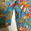 Marsh Landing  100% Silk Bright Floral Blue Pink Kimono Coverup Size L/XL Photo 3