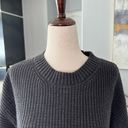 BCBGMAXAZRIA  Charcoal Rib Knit Crew Neck Sweater, Size S Photo 2