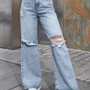 Vintage Blue J.ING High Waisted  Distressed Wide Leg Jeans Photo 3