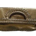 Big Buddha  Metallic Bronze Whipstitch Fold-over Clutch Crossbody Bag Photo 0