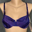 Second Skin Vintage New Adonna Floral Deluster Tulip Demi  Satin Bra 36C Purple Photo 2