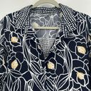 Habitat  Palm Beach Floral Swing Tunic Navy Blue Pockets Lagenlook Size L Photo 2