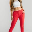 Zyia  Red Everywhere Zipper Joggers Size L Photo 0