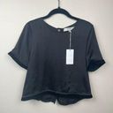 CROSBY by Mollie Burch NWT  Black Velvet Brandon Crop Top - size XS Photo 0