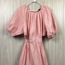 Eloquii  Womens Dress 20 Pink Cut Out Midi Cotton Cut Out Puff Sleeve Babydoll Photo 7