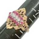 Ruby 10K 10KT Yellow Gold Diamond +  Ring Sz 8 Photo 5