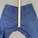 J.Jill  Jenna Striped Linen Wide Leg Crop Pants Denim Blue Small Elastic Waist Photo 8
