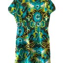 Etcetera  Womens Size 10 Blue Green Brown Boho Print Sheath Cocktail Career Dress Photo 2