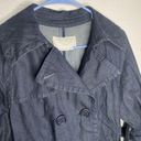 30. BCBG MaxAzria Womens Double Breasted Denim Jacket Blue SZ medium Belted Photo 4