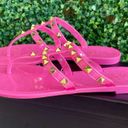 Nicole Miller BNIB -  Hot Pink Jelly Sandals W/ Gold Studs | US7 EU38 Photo 6