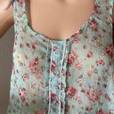 Iris Blue Sleeveless BOHO Floral Croptop Medium Photo 1