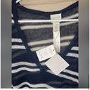 Chico's Zenergy Chico’s Rebekah Fringe Navy Striped Poncho Size Large XL - NWT Photo 6