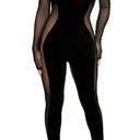 Naked Wardrobe NWOT Size M The NW Velvet Mesh Collection Jumpsuit Black SOLD OUT Photo 0