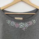 Hollister  Grey Bejeweled Crewneck Pullover Sweater Women's Size Large L Photo 3