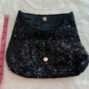 Victoria's Secret Victoria’s Secret Black Sequin Clutch Purse Zipper Pocket Rose Finish Hardware Photo 5