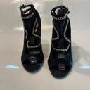 Brian Atwood B  Womens Suede Chain Link Accent Pumps Black Size 6 Photo 3