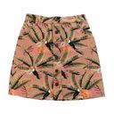 Farm Rio  Anthropologie Button Front Colorful Mini Jean Skirt Palm Trees Size XS Photo 0