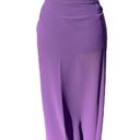 Long Purple Chiffon Semi Sheer Sarong Wrap Skirt | Pareo Swimsuit Coverup Photo 2