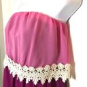 Amethyst Miin  Ombré Tiered Crochet Lace Chiffon Strapless Dress S Photo 5