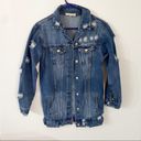 Hot & Delicious  distress oversized denim jacket size small Photo 2