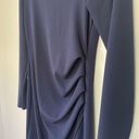 Pretty Little Thing  Navy Blue Asymmetrical Neckline Long Sleeve Dress ~ Size 12 Photo 5