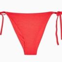 Topshop  Red Crinkle High Rise Tie Bikini Bottoms Photo 2