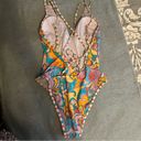 Cupshe NWT  One Piece Swimsuit Double Strap Back Tie Low Cut Boho Paisley size M Photo 4