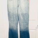 Juicy Couture  Malibu Dip Dye Wide Flate Leg Jeans Bright Blue Ombre 28 NWT Photo 0