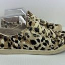 Time And Tru  Womens Size 7 Brown White Leopard Print Sneakers Scrunch Back Shoes Photo 5