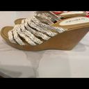 St. John’s Bay White braided heels with tan wedge Photo 4