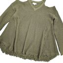 Umgee Sweater Cold Shoulders Open Knit Pullover Sweater Womens Size M Green Boho Photo 7