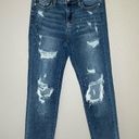 Judy Blue  Bleach Splash Medium Wash Distressed Boyfriend Jeans women’s sz 7 / 28 Photo 2