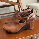 Dansko Franka chocolate brown leather buckle ankle bootie wedges 38 Photo 11