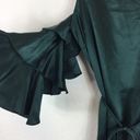 Amanda Uprichard  Green 100% Silk Ruffled Cut Out Shoulder Mini Dress Small Photo 7