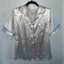 White Linen Pj Button Up Top and Shorts Set Size M Photo 1