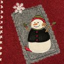 Croft & Barrow  Womens Cardigan Sweater Large Red Full Zip Snowman Ugly Christmas Photo 5