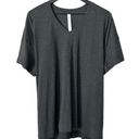 Lululemon NEW  Side Tie V-Neck T-Shirt Heathered Black Pima Cotton Size 6 Photo 0