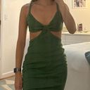 Cutout Dark Green Dress Photo 0