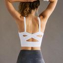 Free People Movement Good Karma Scoop Neck Bra in White Photo 1