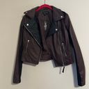 New Look NWT Chocolate Brown Faux Leather Jacket Photo 0