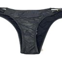 PilyQ NEW  Onyx Black Braided Teeny Bikini Swim Bottoms Photo 1