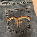 Drama Gold vintage low rise boot cut jeans w/fleur de lis pocket design Sz. 9/10 Photo 2