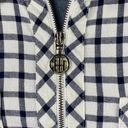 Tommy Hilfiger Flannel Shirt Women's XL Cream Plaid Roll Tabs Popover 1/2 Zip Photo 8