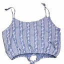 On Twelfth  size small blue embroidered crop top Photo 2