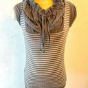 BCBGMAXAZRIA  Silk & Cashmere Grey Stripe Draped Cowl Neck Top Blouse XS Photo 0