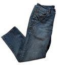 White House | Black Market  Jeans Blanc Crop Leg Blue Denim Studded WHBM, Sz 8 Photo 3