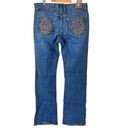 Disney  Parks Mickey Mouse Embroidered Bootcut Jean Photo 1