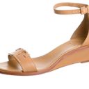 Tory Burch  Marcia WEDGW NEUTRAL TAN LEATHER Ankle Strap Small Wedge 7.5 M EUC Photo 11